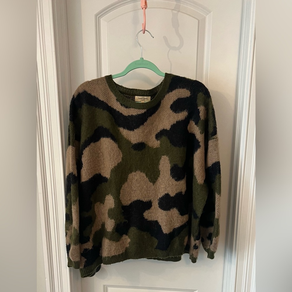 Sweet Love Olive and Beige Sweater